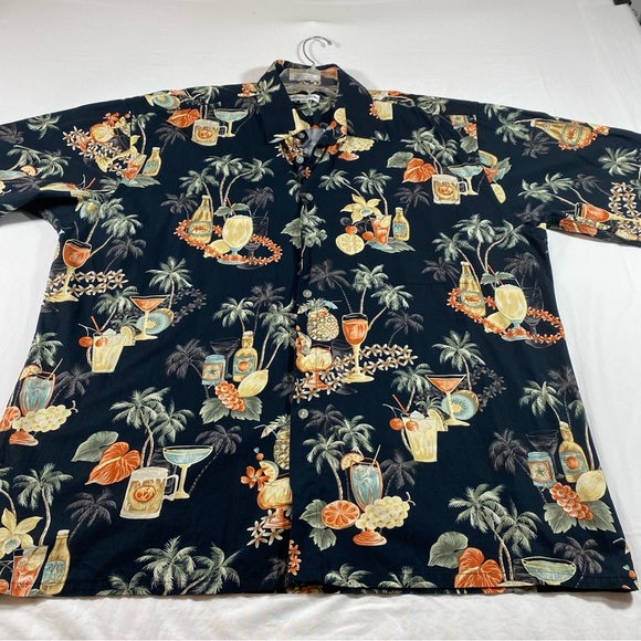 Pierre Cardin Tropical Shirt Button Down Shirt Party Short sleeve Margarita top - Picture 1 of 8